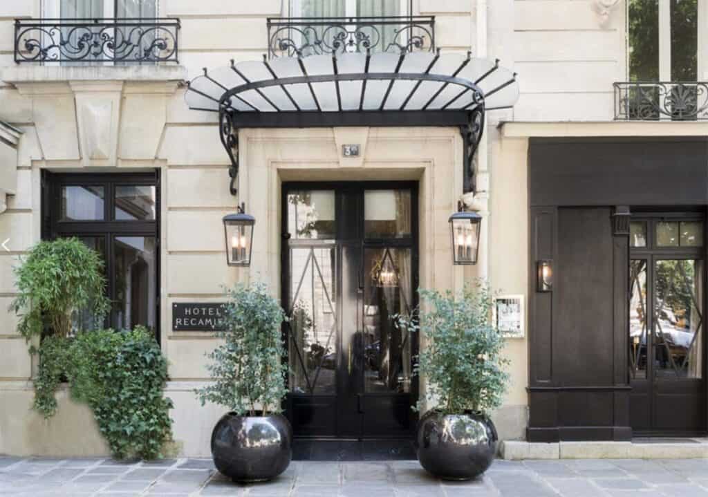 Exterior of Hotel Recamier In Paris part of an essential guide to saint germain.