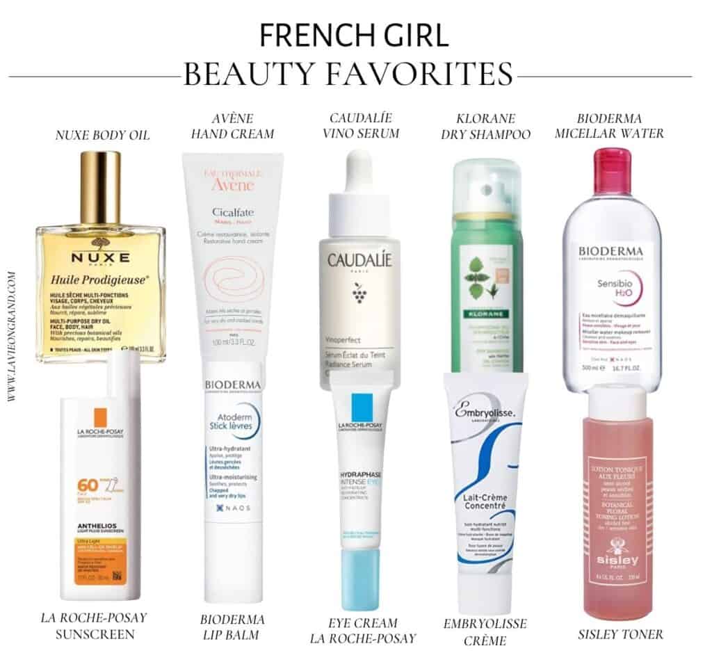 10 FRENCH BEAUTY PRODUCTS GRAPHIC