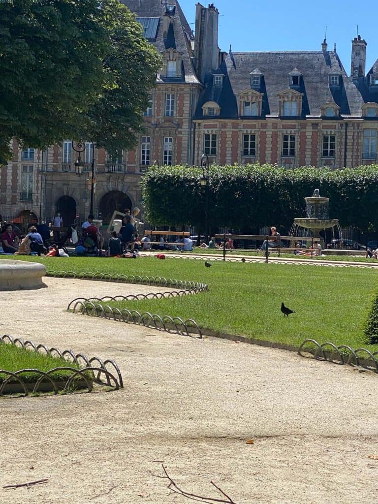 Lawn of the Place des Vosges in Paris 