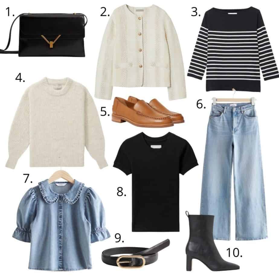 Graphic of 10 budget friendly fall fashion items