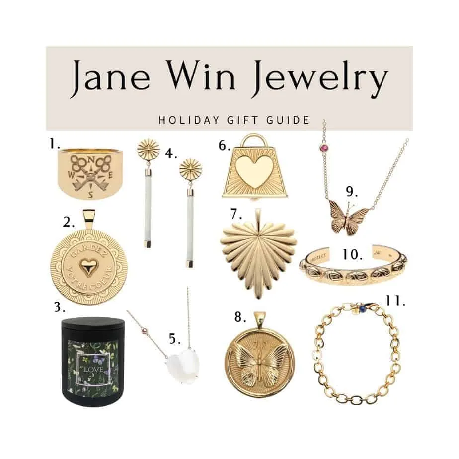 graphic of jewelry pieces from jane win jewelry