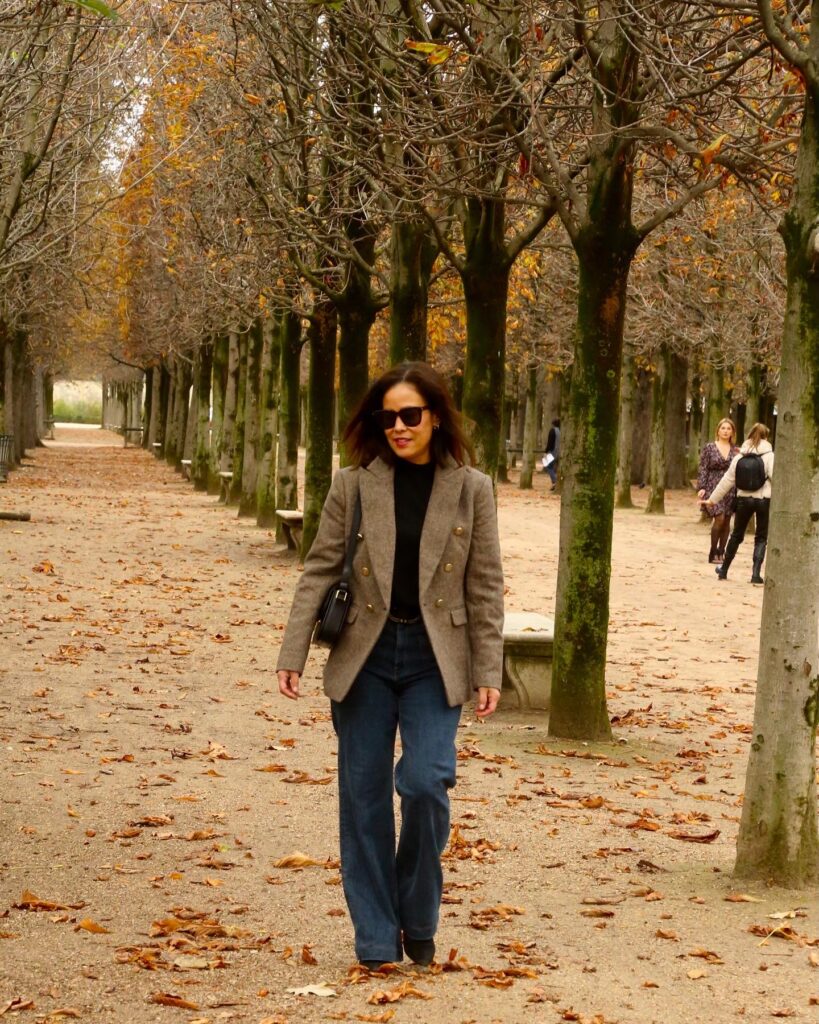 Walking through the Tuileries in Paris