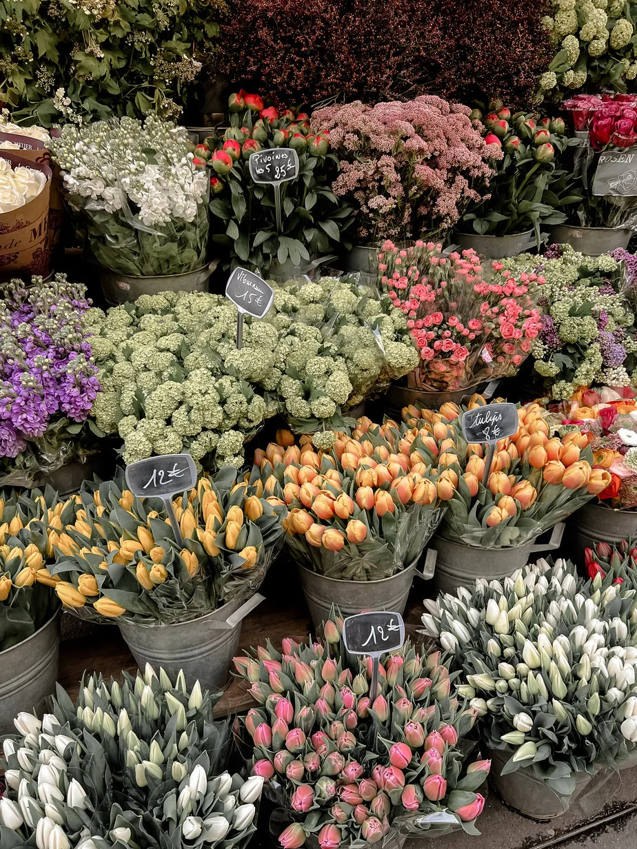 Bunches of flowers in Paris.