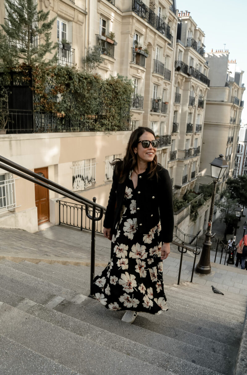 walking down steps in paris