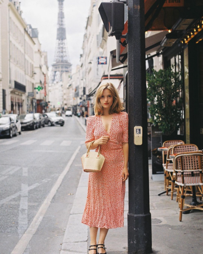parisian girl in polka dot dress in Paris | French Girl Summer