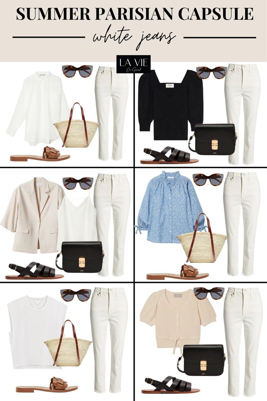 parisian inspired outfits with white jeans 