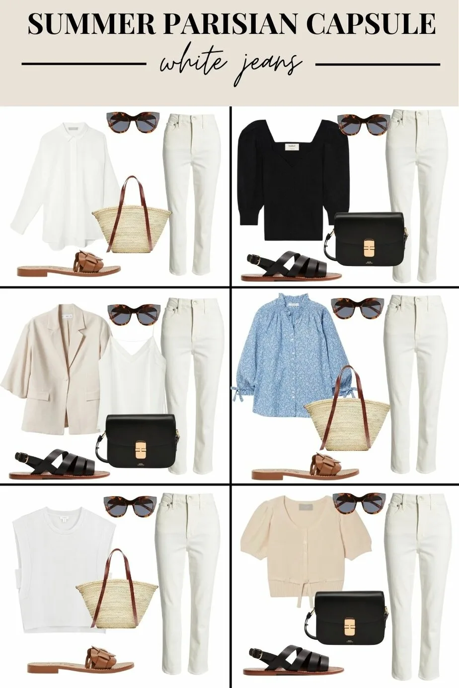 graphic of parisian summer outfit ideas