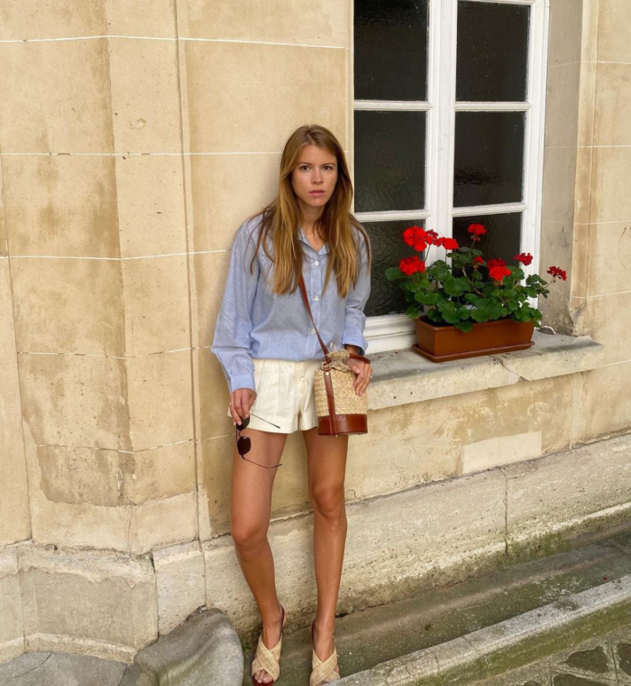 Monica de la Villardiere wearing shorts | French Girl Summer