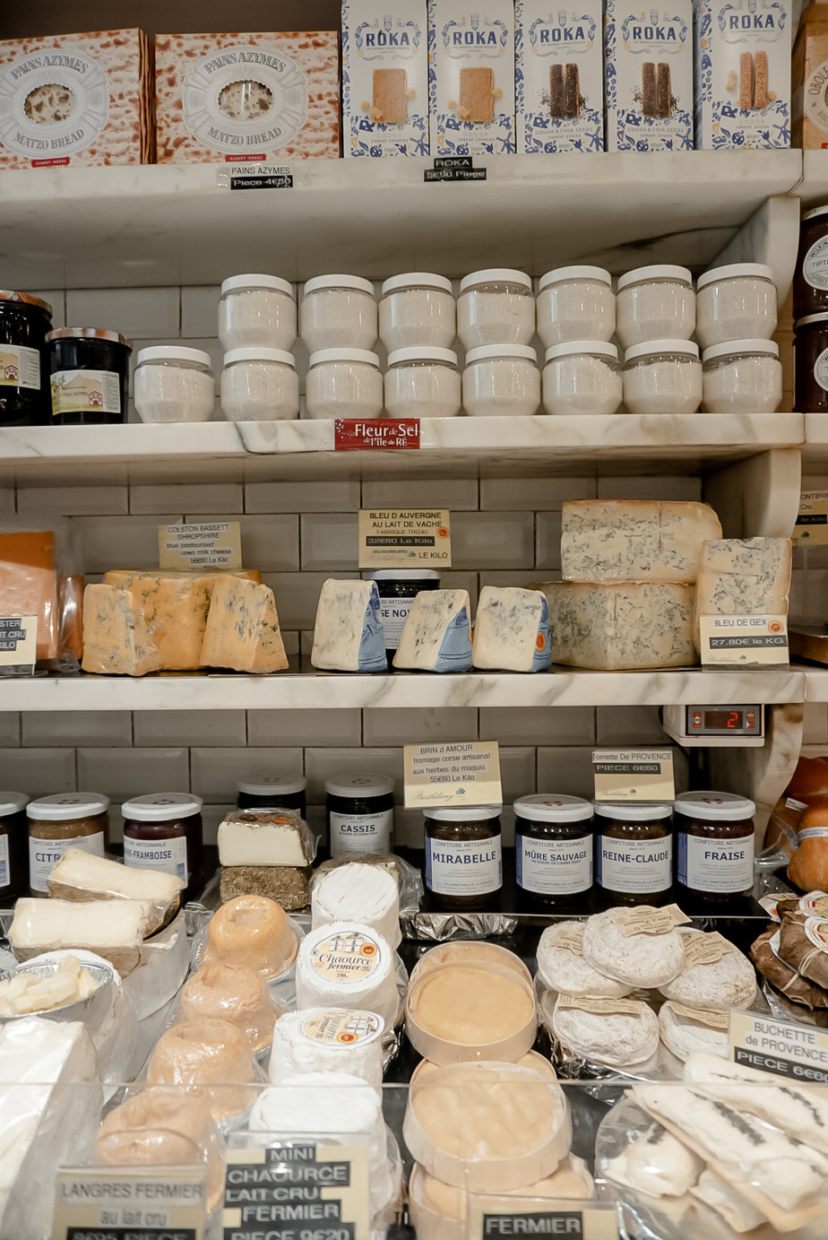 Cheese selection at Barthelemy in Paris