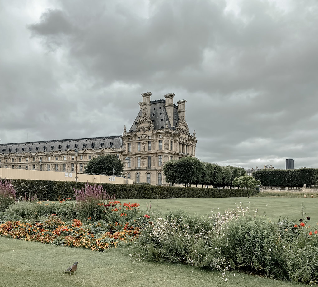 Louvre with Flowers Surrounding