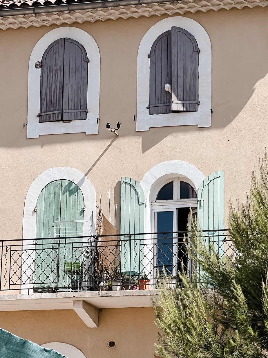 Purple and blue shutters in Provence