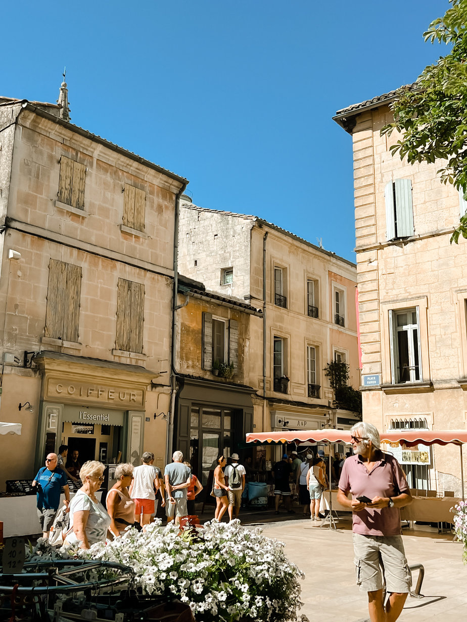 Buildings and colored shutters Buildings and colored shutters in Provence