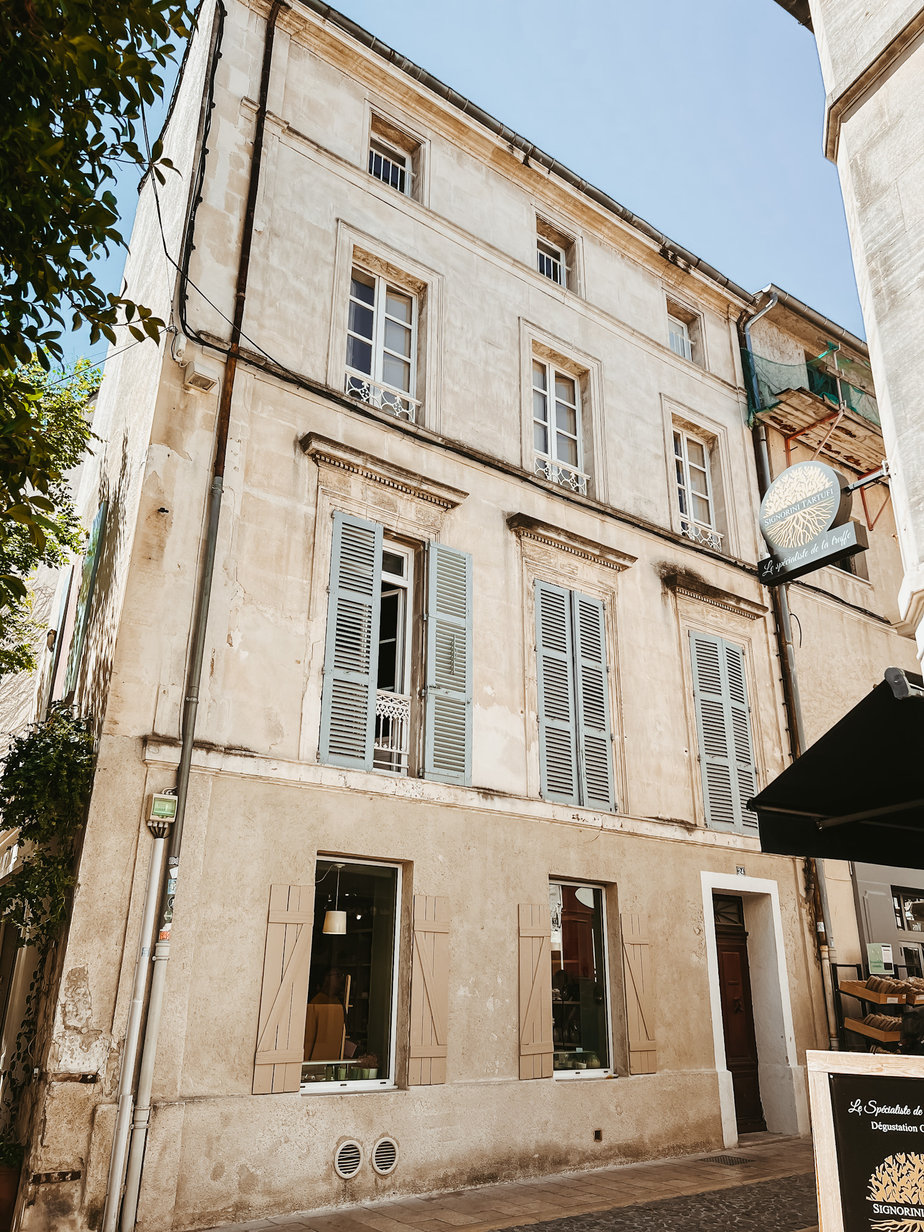 Colored Shutters Building in Provence