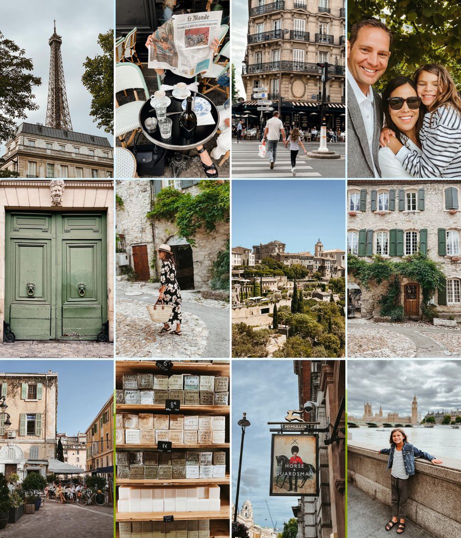 12 pictures of Paris, Provence, and London 