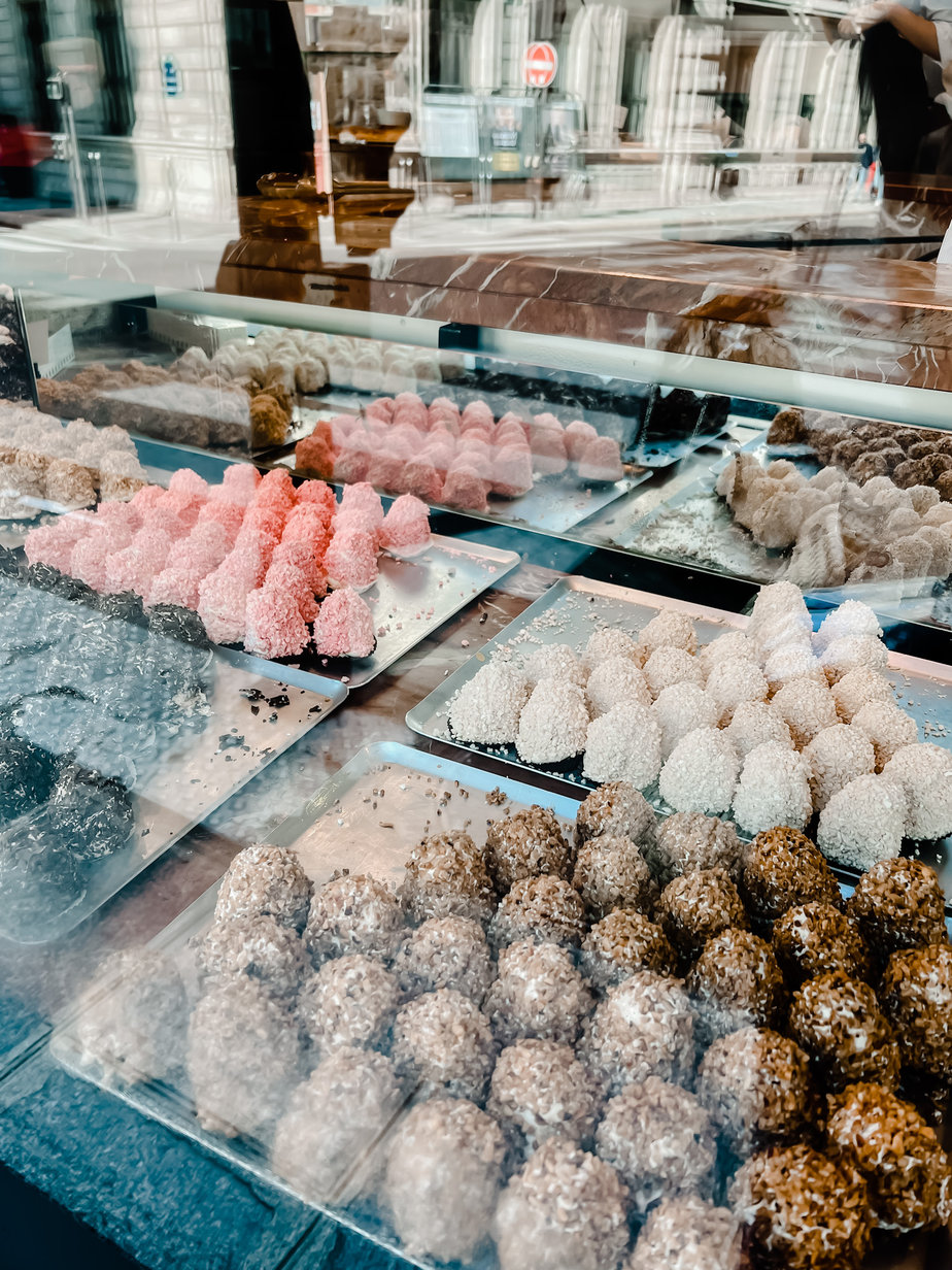 Looking through window at merigunes 