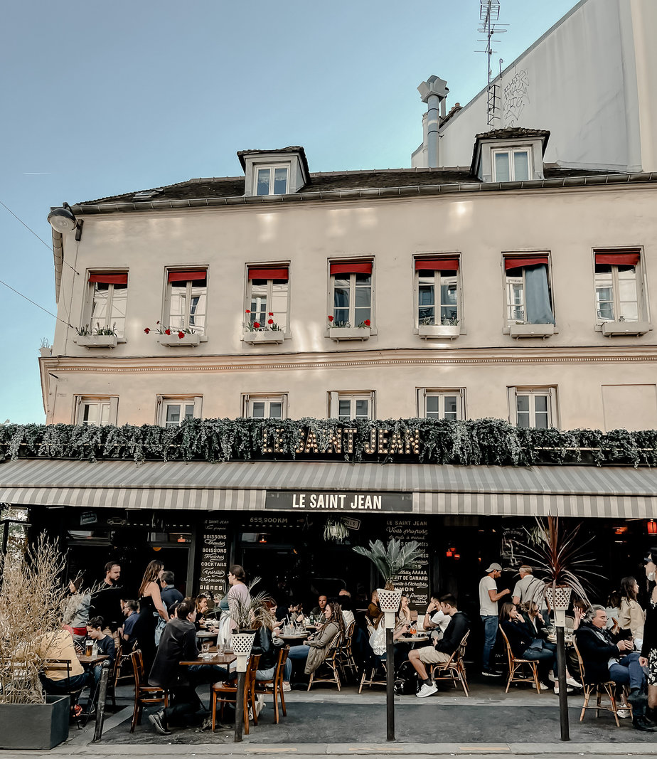 Exterior of Cafe Saint Jean in Montmarte 