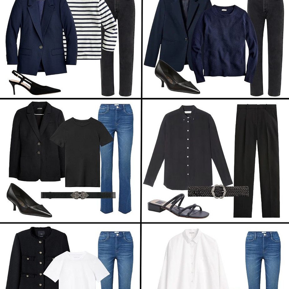 6 graphics of outfits to recreate Emanuelle Alt's signature style.