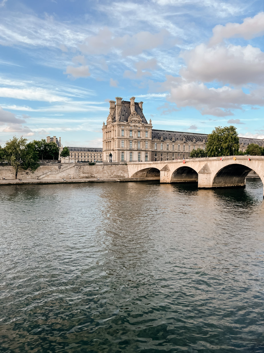 Paris on a sunny day with Louvre