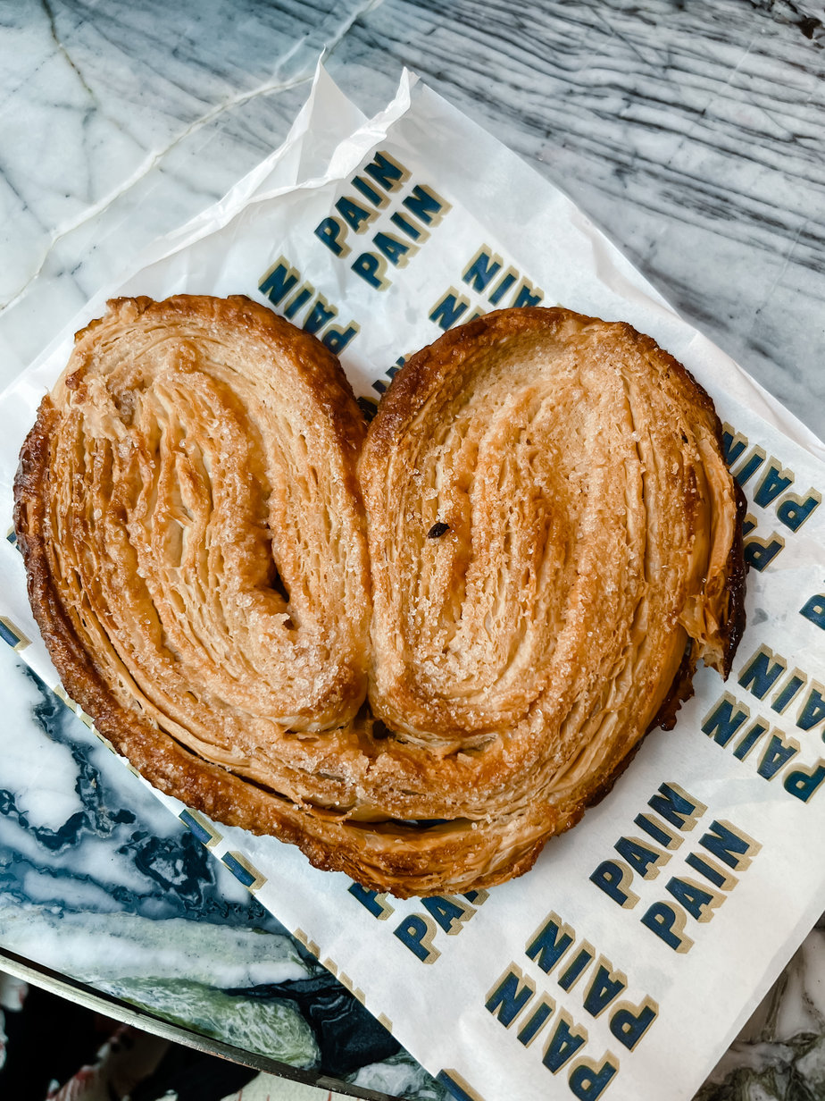 Palmier pastry on a table 
