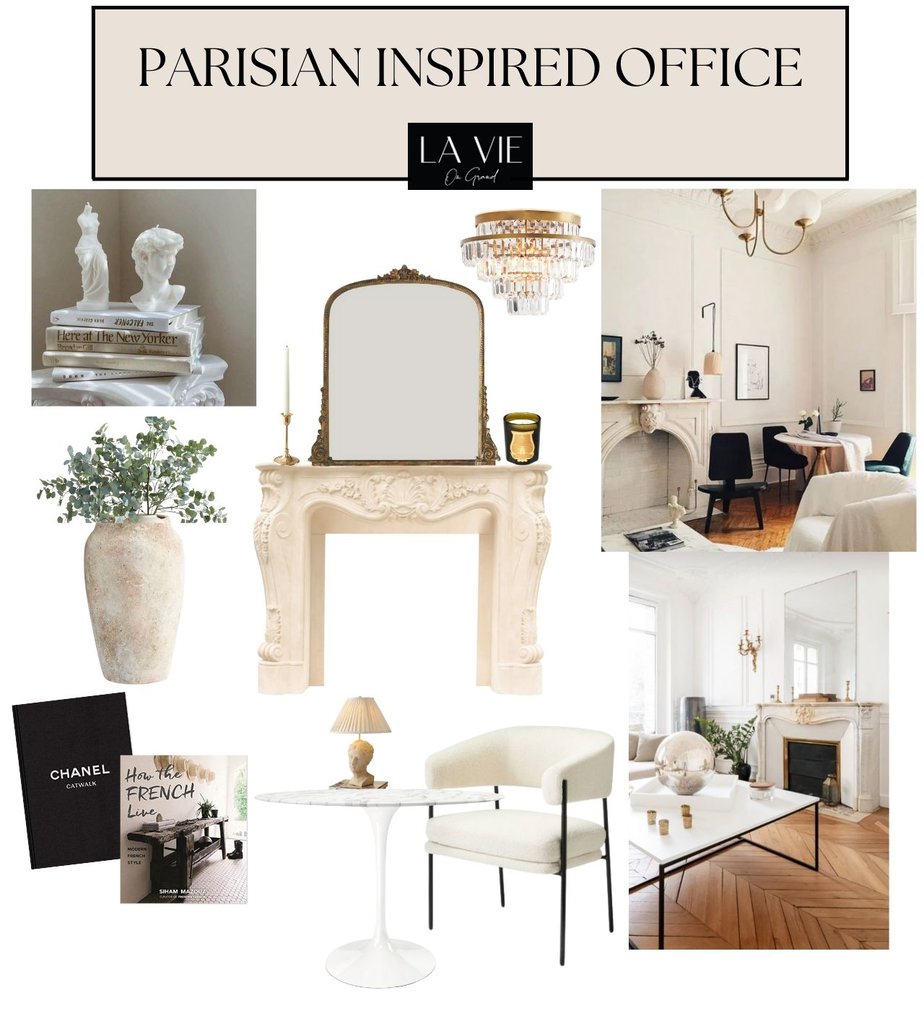 Graphic of Items For A Parisian Inspired Office 
