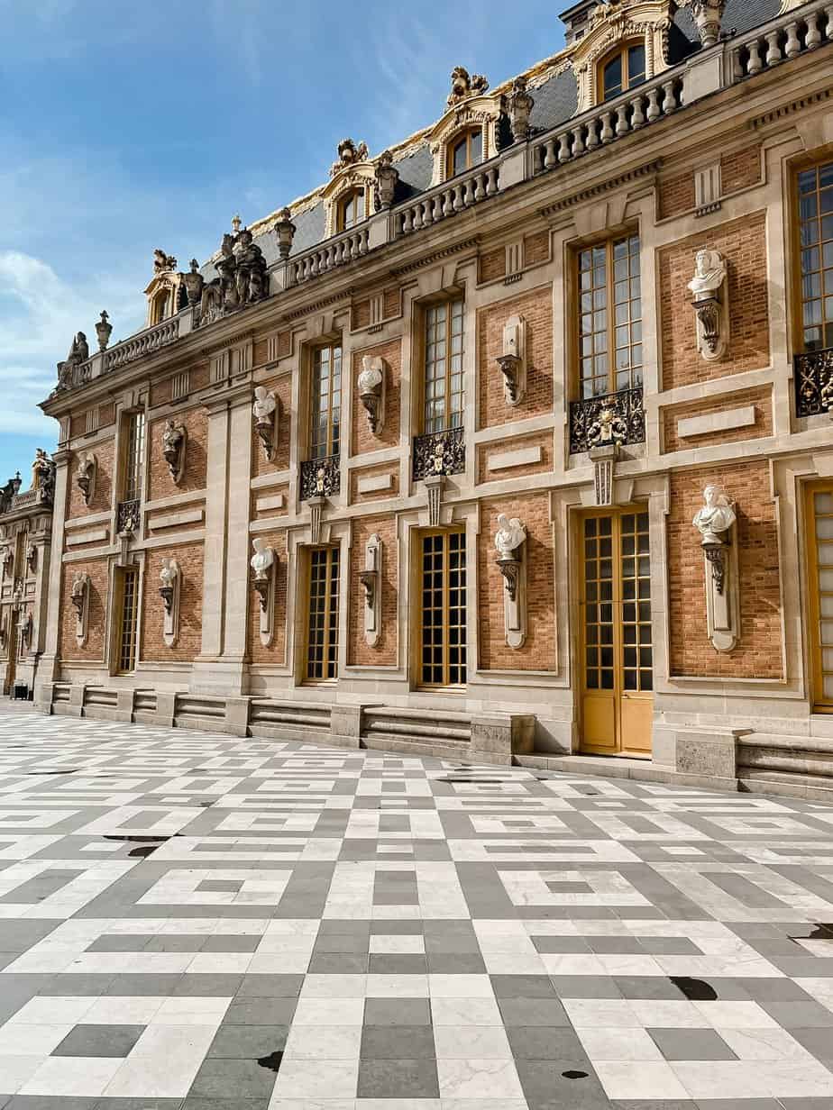 Outside exterior of Versailles in Paris