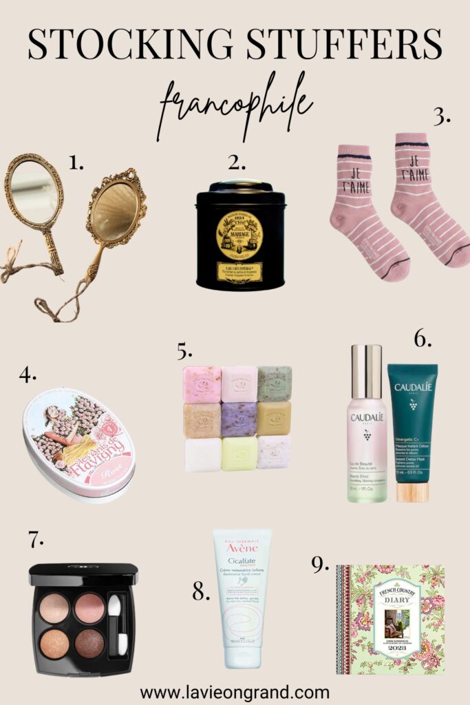 nine different stocking stuffers for a francophile.