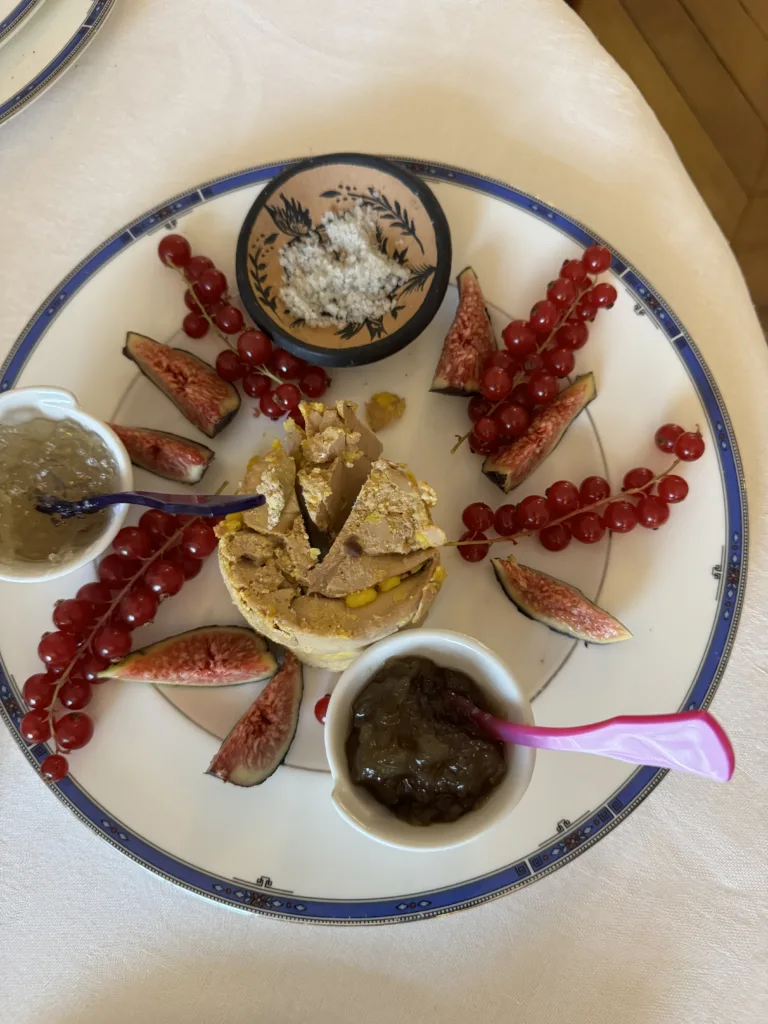 Plate of foie gras on a plate