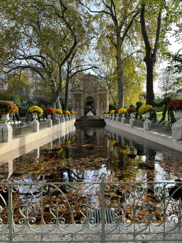 Medici fountain at the Luxembourg gardens in Paris part of an essential guide to saint germain des pres.