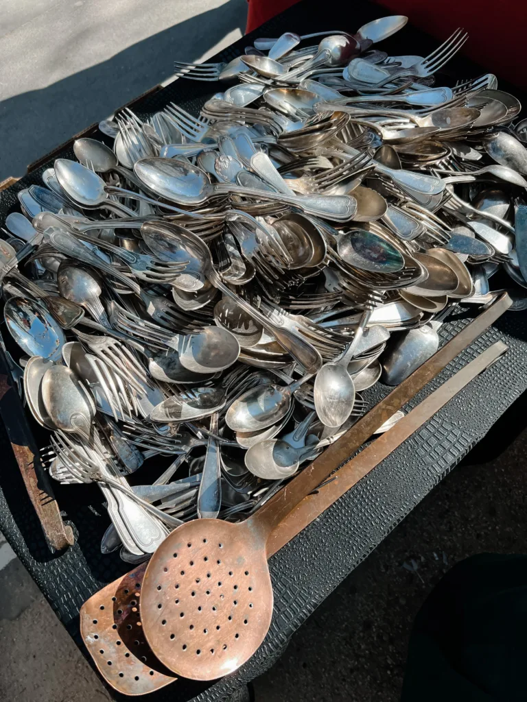 Vintage silverware at a in a drawer | The Vanves Flea Market In Paris