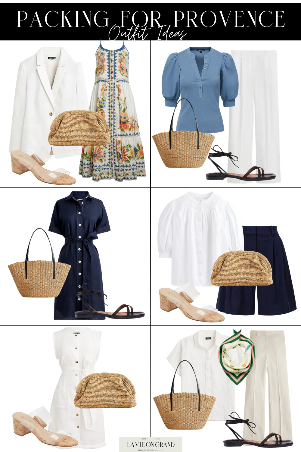6 outfit ideas to pack for Provence during the summer season.