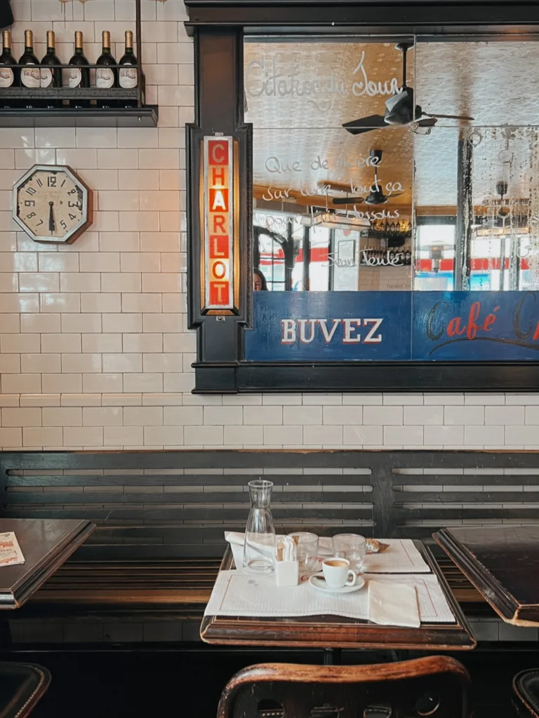 Interior of Cafe Charlot in Paris.