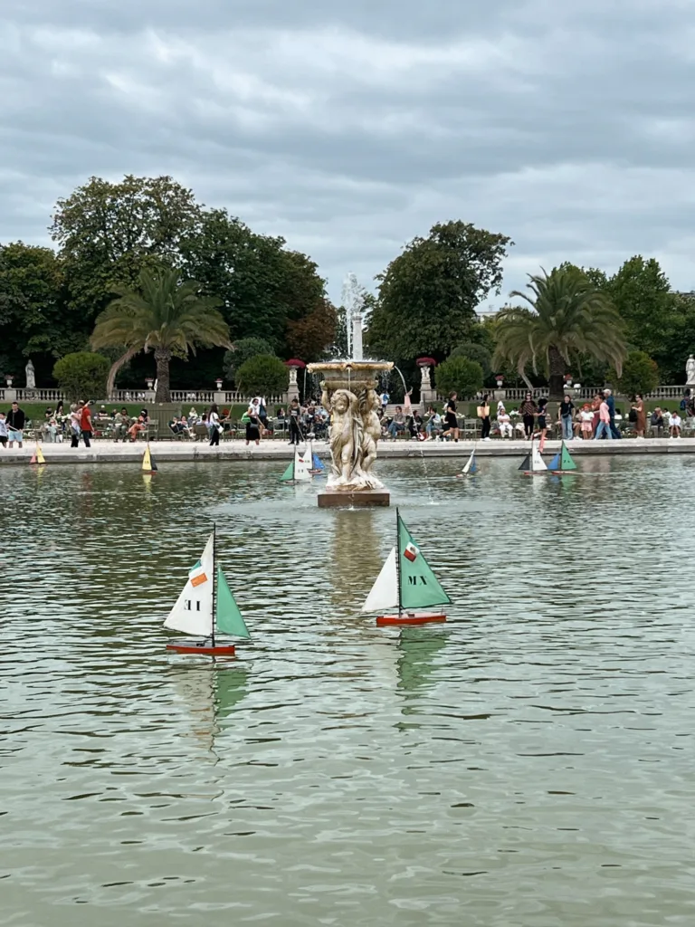 mini sailboats at the pond mini sailboats at the pond in the Luxembourg Garden in Paris.