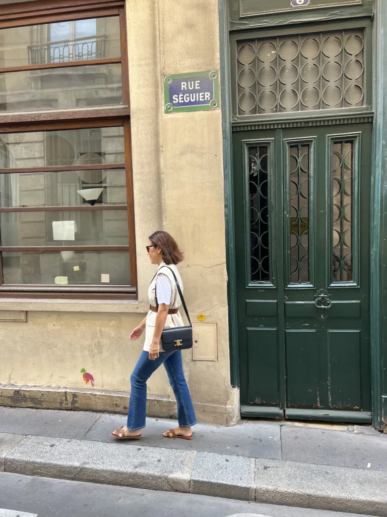 What jeans to wear in Paris to look classic and chic. Straight Leg, Flare, and Wide Leg, Crop Denim.