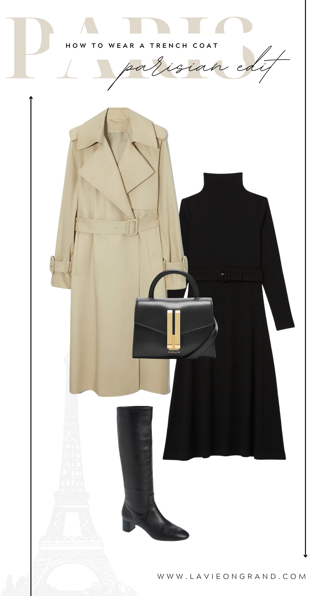 black sweater dress and black boots