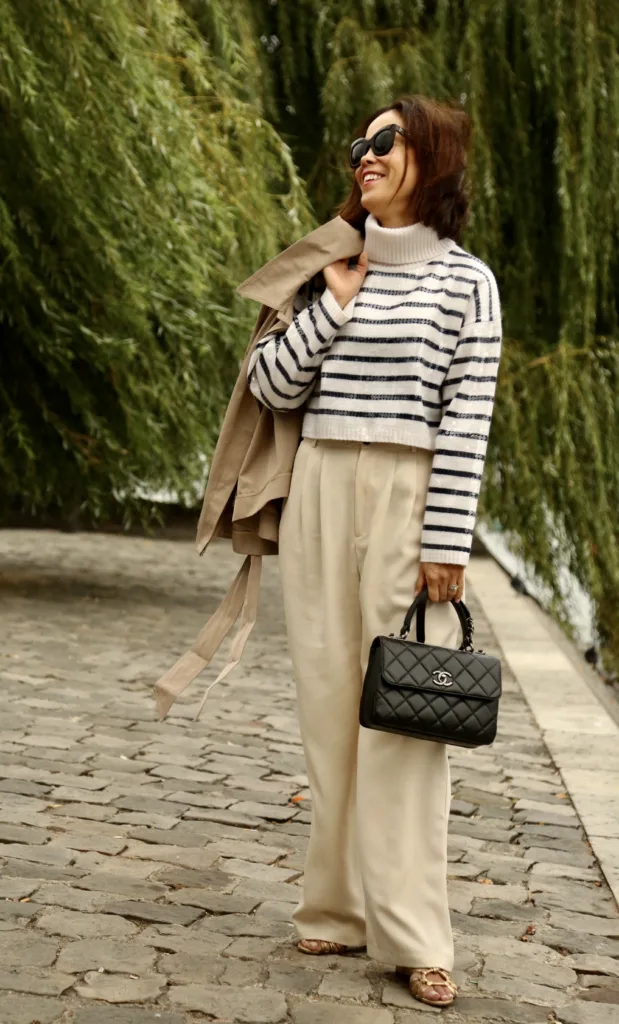 How To Style A Striped Shirt with trousers