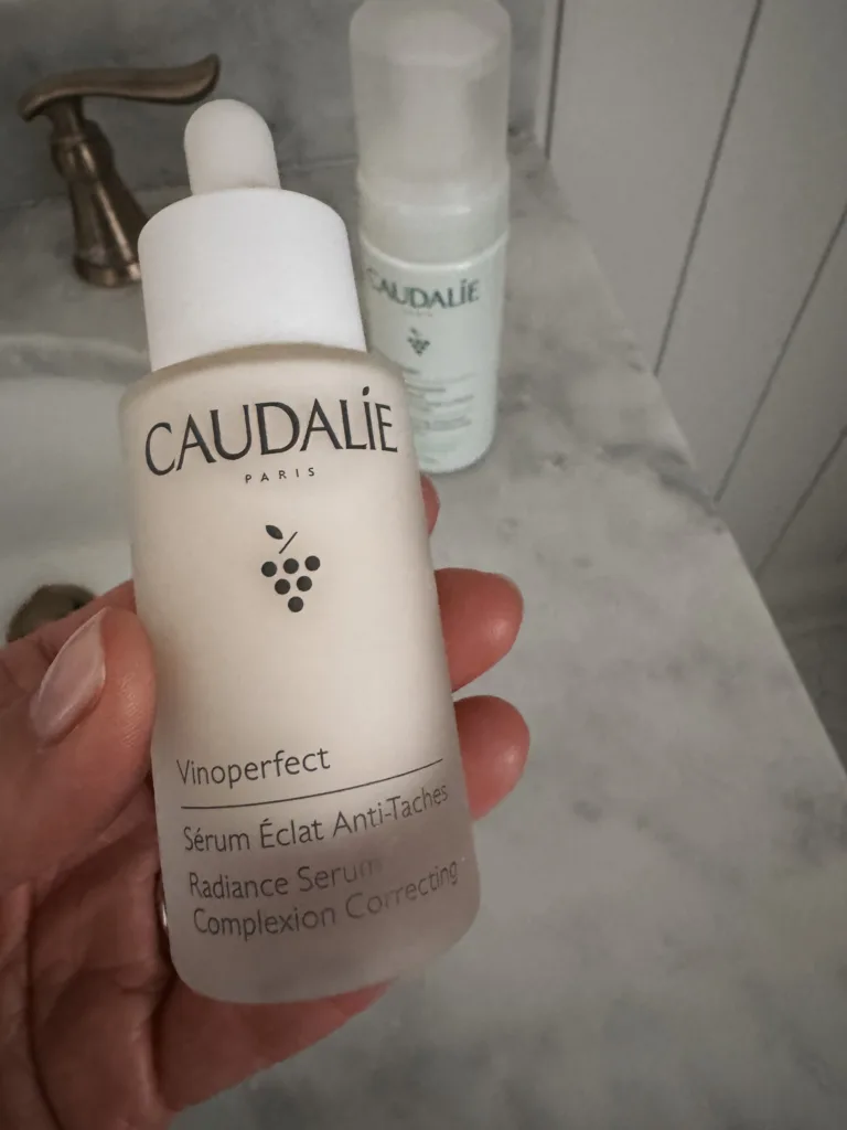 Bottle of caudalie vinoperfect serum.