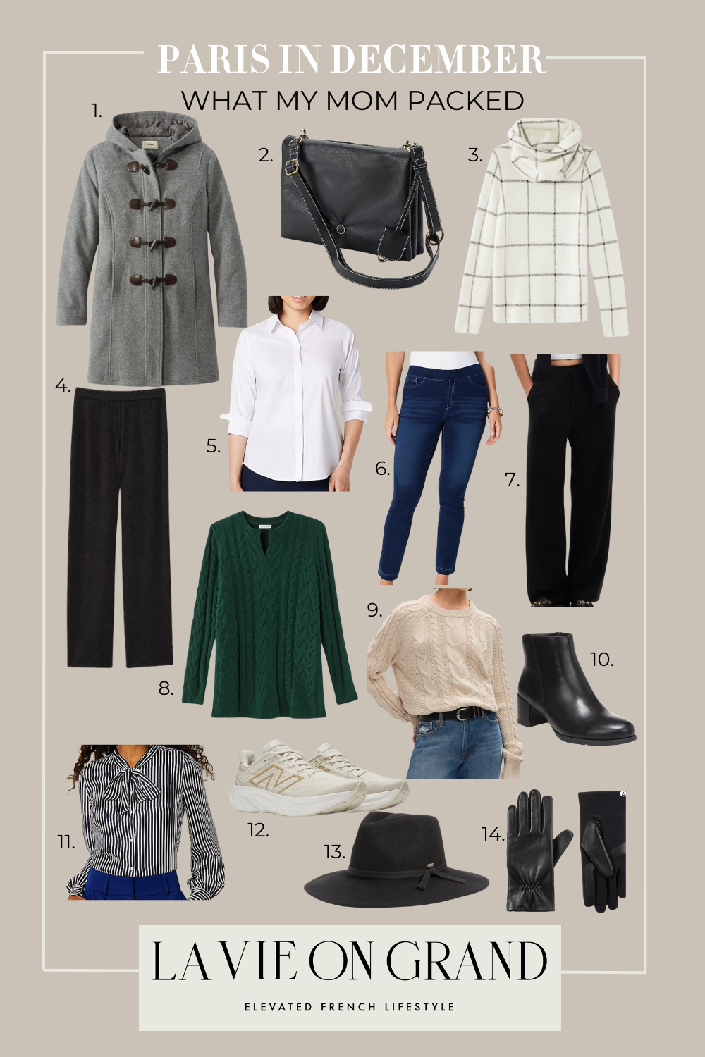 14 items my 77 year old mom packed for Paris.