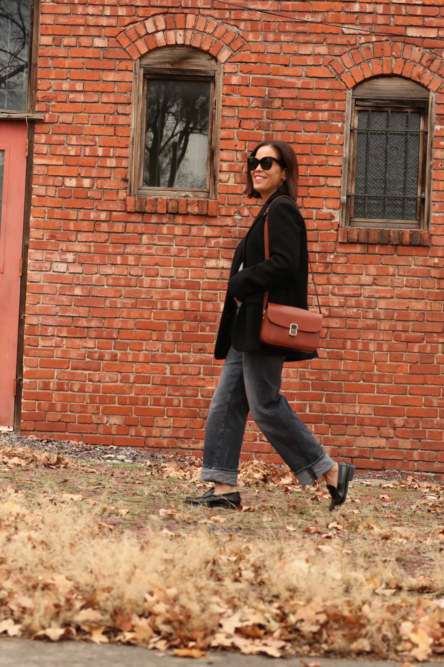 black blazer with black loafers black blazer with black loafers | Shoes To Wear With Cropped Jeans in Paris