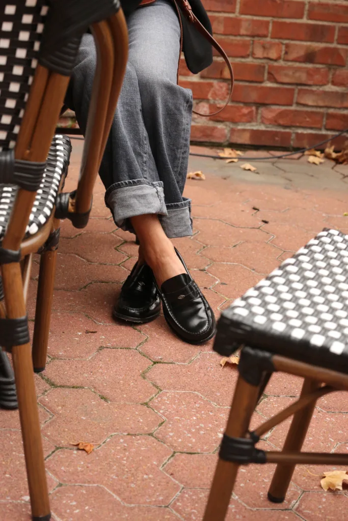 Chic French shoe styles that French women own like these black loafers.