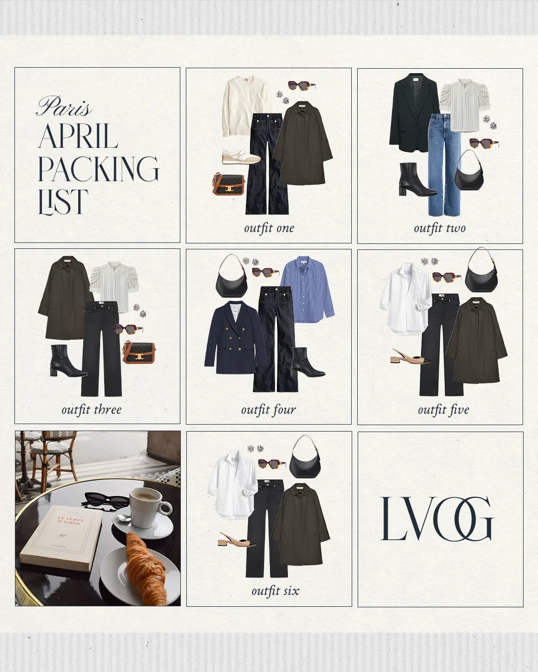 Graphic of packing for Paris in April