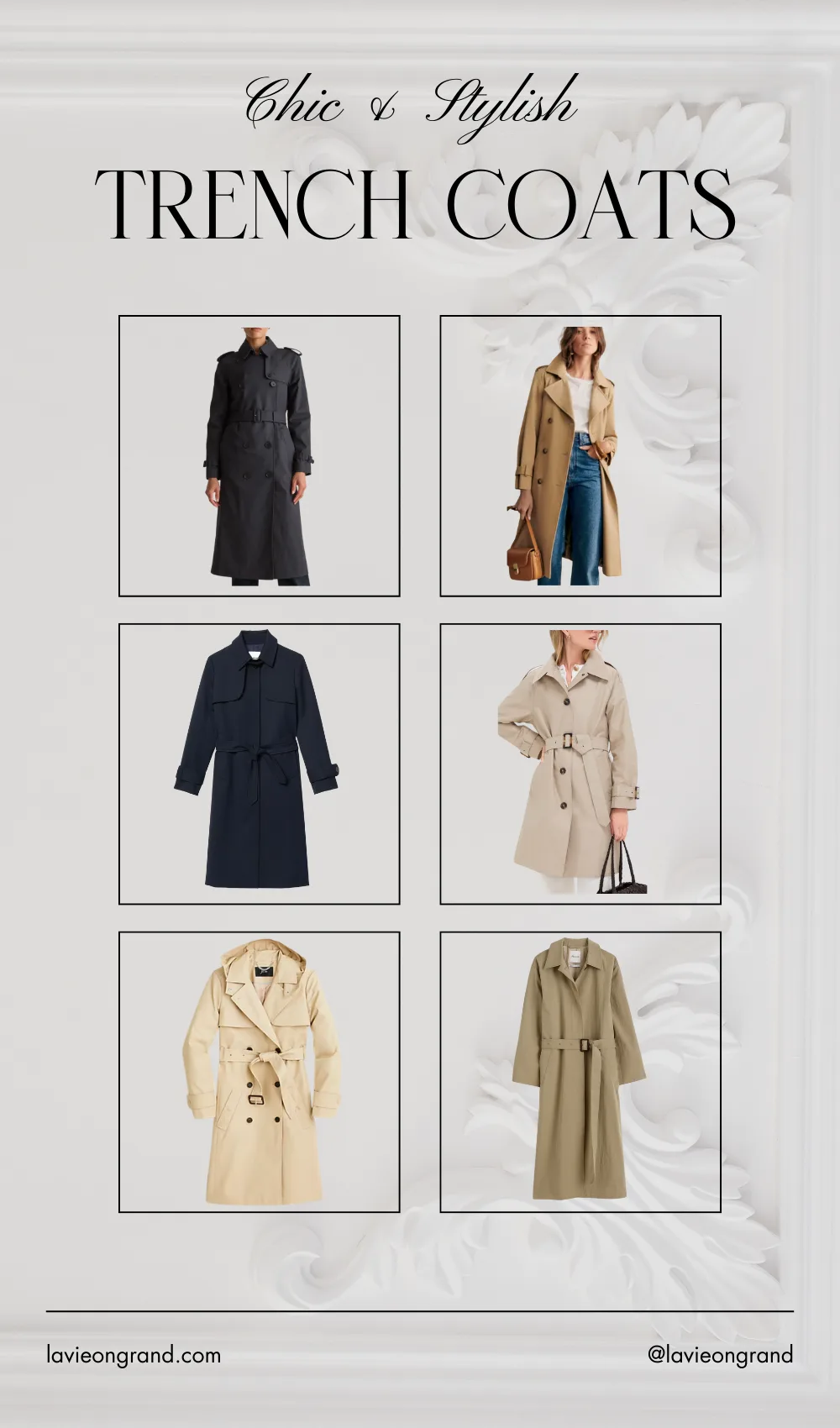 Graphic of trench coats