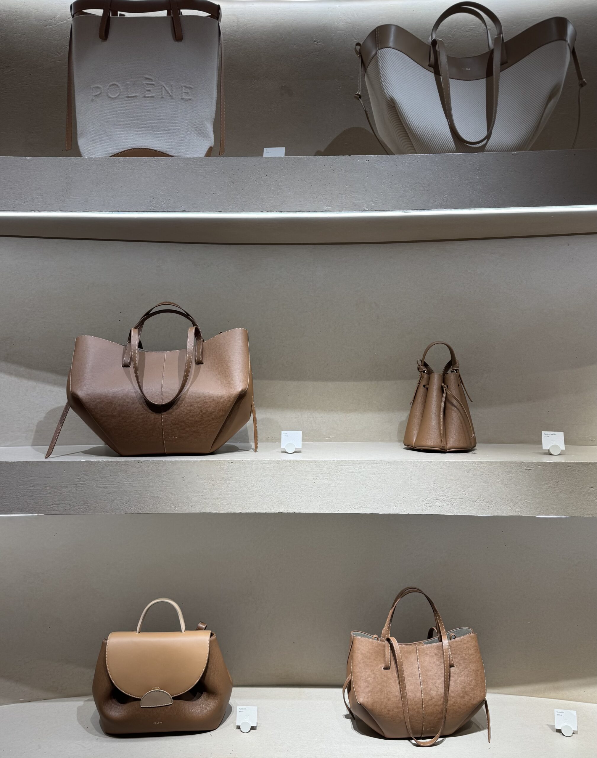 Polène Numéro Un bag representing modern French handbag brands and quiet luxury