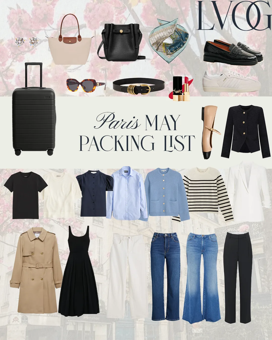 Graphic of packing list for Paris.
