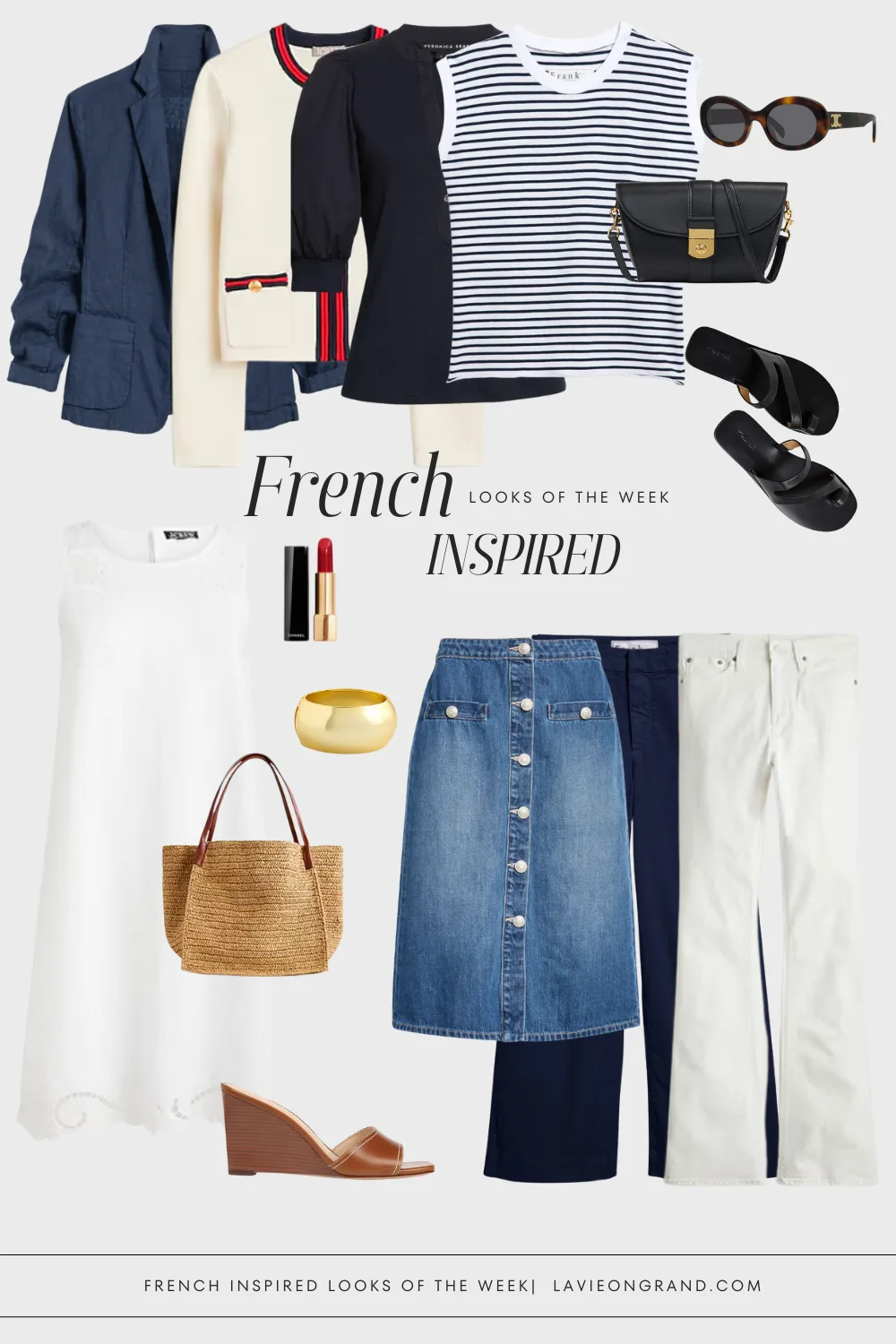 French inspired looks for the week.