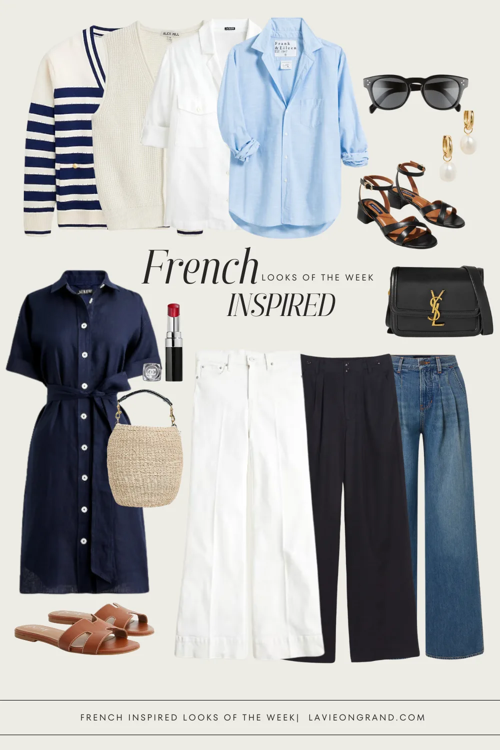 6 different outfit combinations for french outfits for the week