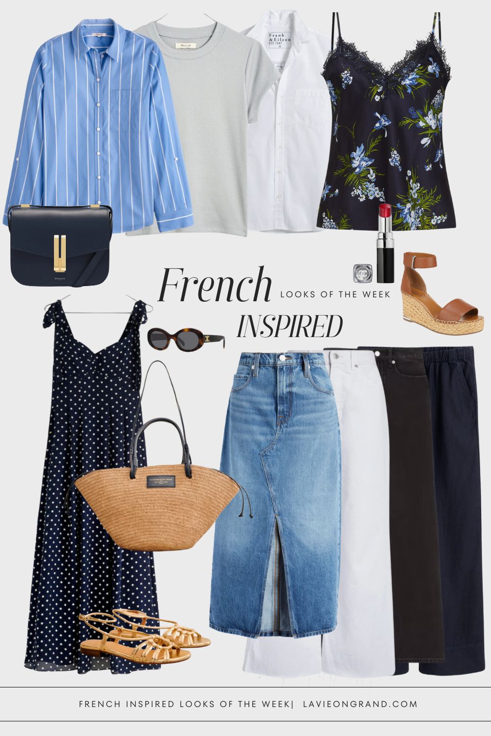 Graphic of French fridays weekly looks