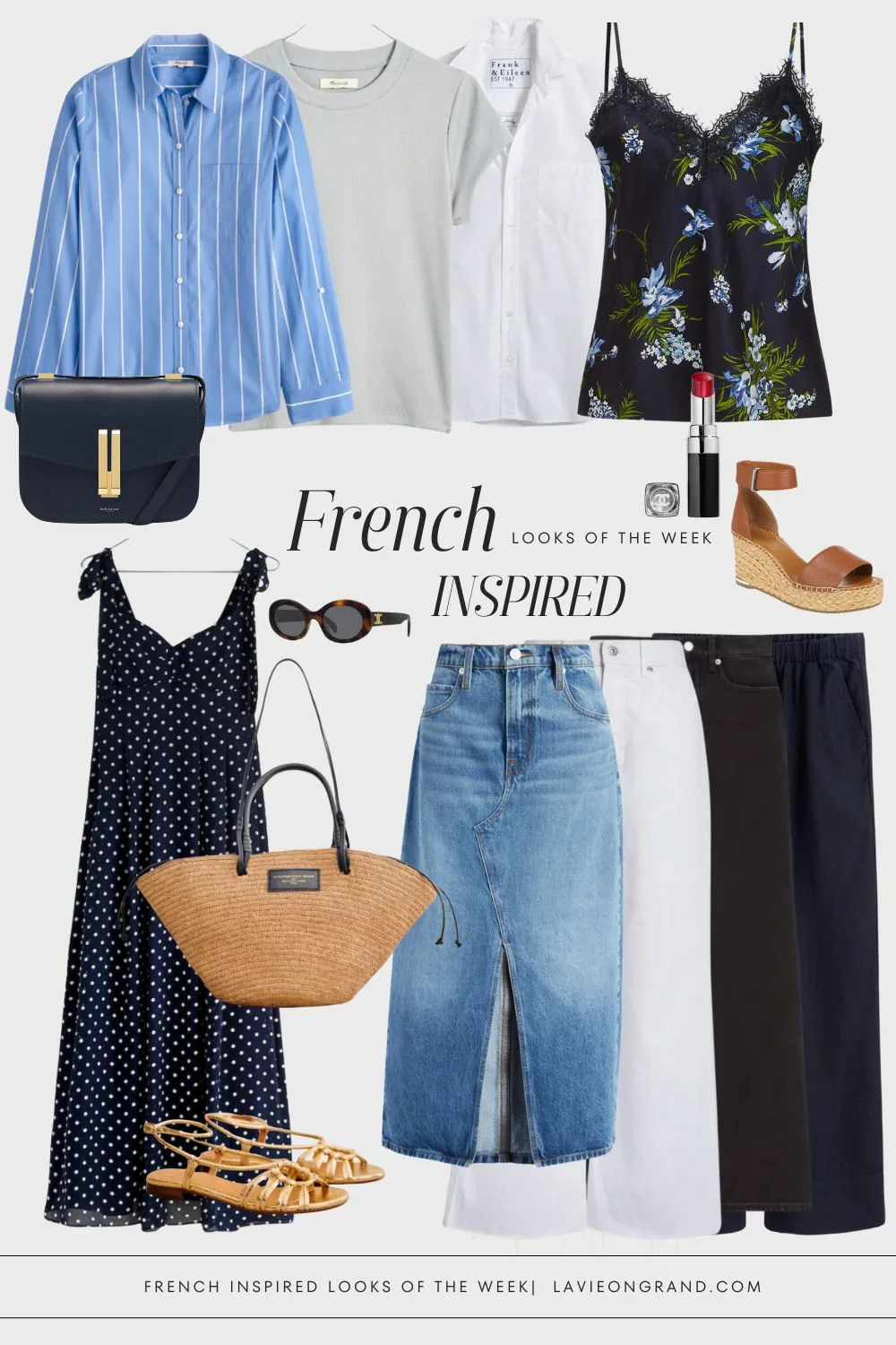 Graphic of French fridays weekly looks