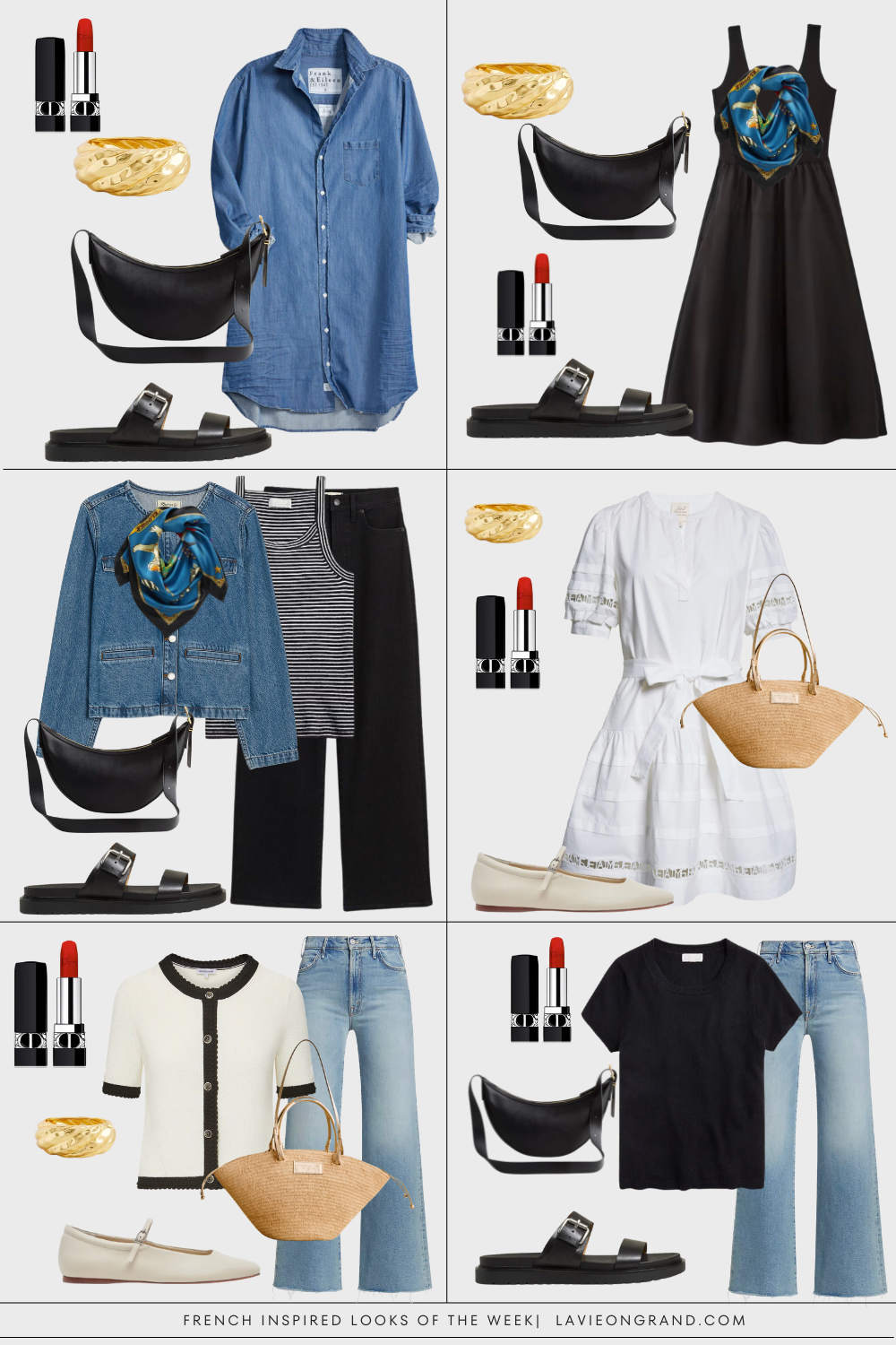 Graphic of looks from French Fridays which are Parisian inspired.