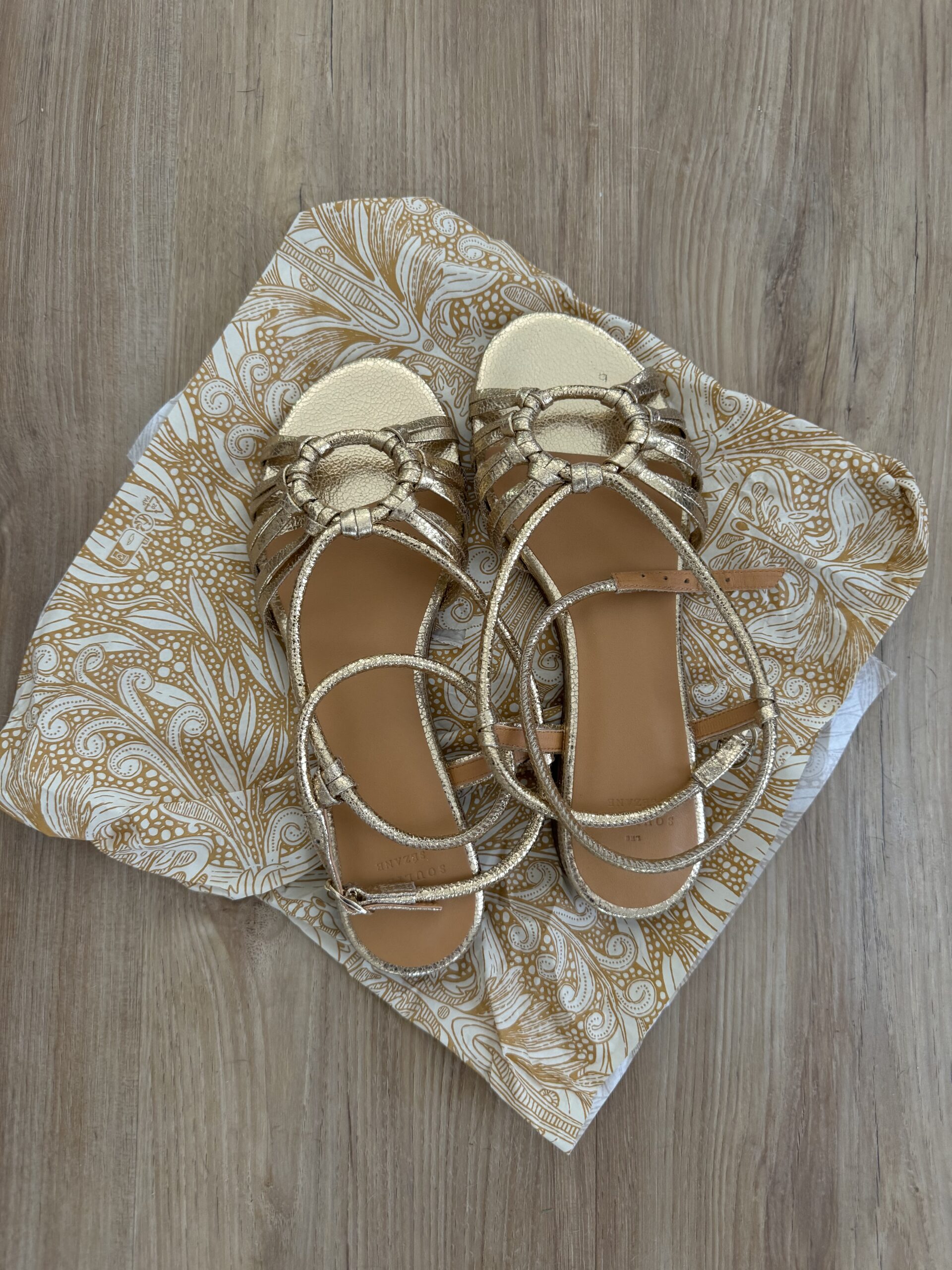 Sezane Gold Sandals in Gloria Flat Version | Sandals To Wear With Summer Dresses