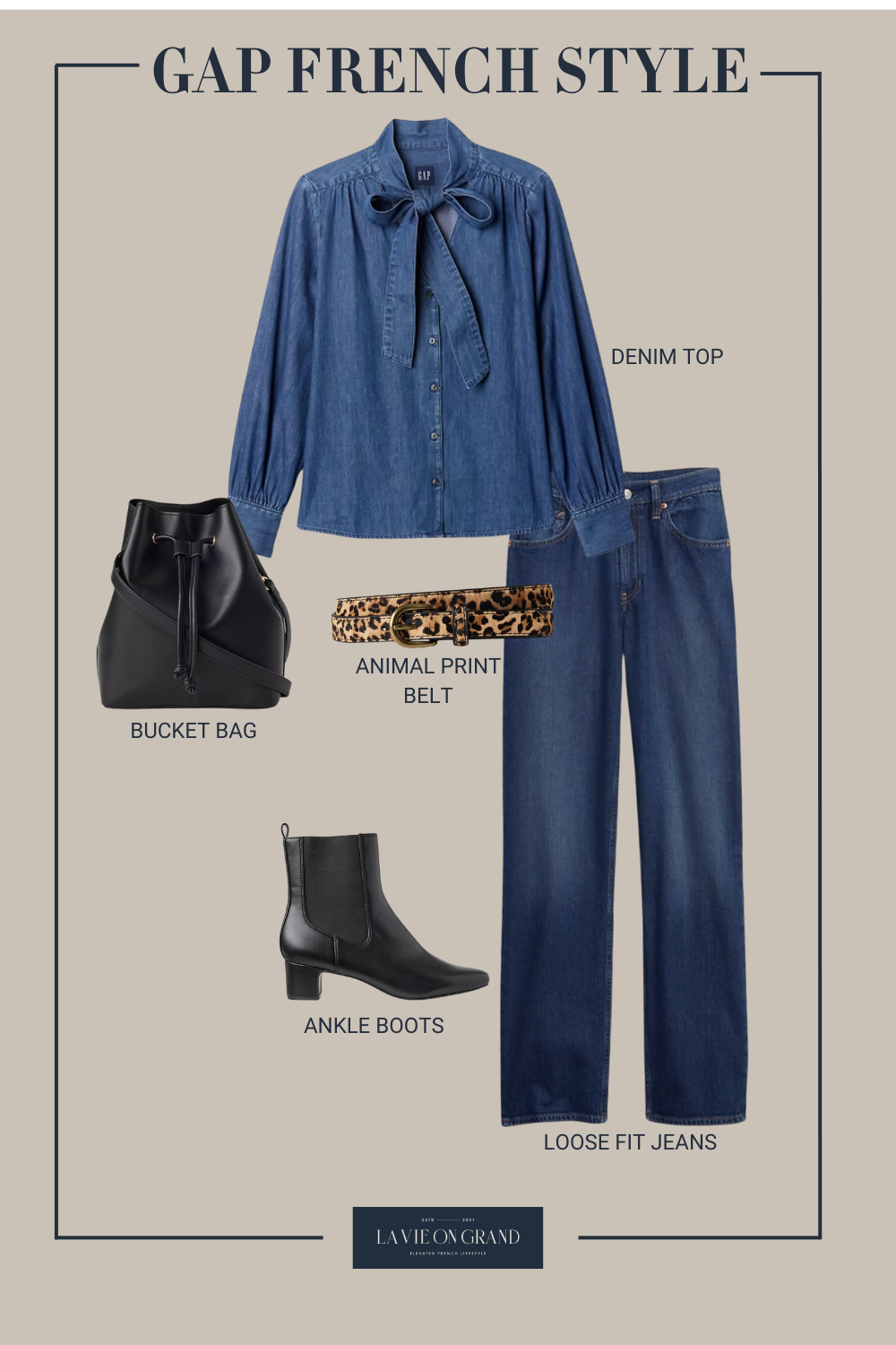 Denim on denim outfit from the gap.